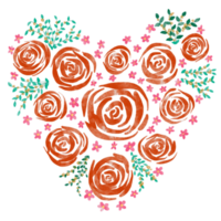 Loose Watercolor Floral Hearts png
