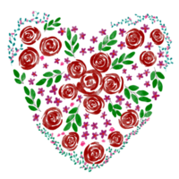 Loose Watercolor Floral Hearts png