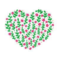 Gouache Floral Hearts png