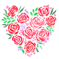 Loose Watercolor Floral Hearts png