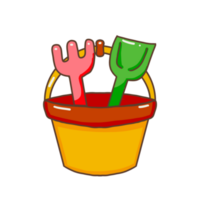 Sand Toys Tools in Bucket png