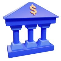3d Bank Building Icon Illustration png