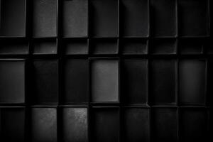un negro y blanco foto de un pared hecho de cuadrícula. ai generado