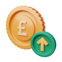 3d Render Pound Increase Icon Illustration png