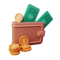 3d Render Wallet Icon Illustration png