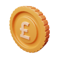 3d Render Pound Coin Icon Illustration png