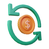 3d Render Money Revenue Icon Illustration png