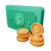 3d Render Dollar Money Icon Illustration png