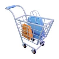 3d compras carro icono ilustración png