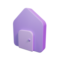 3d render casa ícone ilustração png