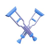 3d Render Crutches Icon Illustration png