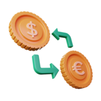 3d geven geld uitwisseling icoon illustratie png