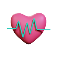 3d Render Heart Rate Icon Illustration png