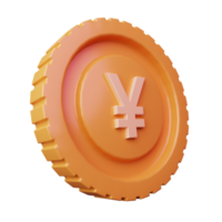 3d Render Yen Coin Icon Illustration png