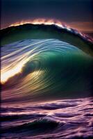 A Picture Of A Large Wave In The Ocean. AI Generated photo