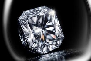 A Close Up Of A Diamond On A Black Background. AI Generated photo