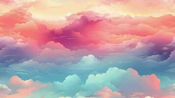 Twilight colorful sky background cartoon loop animation video