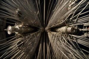 A Close Up Of A Machine With Wires On It. photo