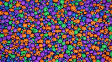 A Lot Of Different Colored Balls With Faces On Them. AI Generated photo