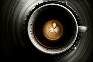 A Cup Of Coffee Sitting On Top Of A Saucer. AI Generated photo
