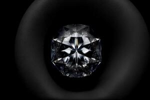 A Close Up Of A Diamond On A Black Background. photo