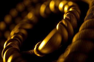 A Close Up Of A Rope With A Black Background. photo