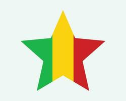 mali estrella bandera vector