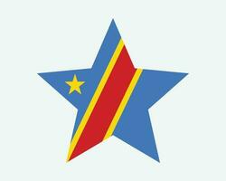 Congo Kinshasa Star Flag vector