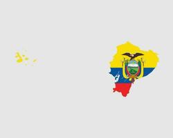 Ecuador Map Flag. Map of Ecuador with the Ecuadorian country banner. Vector Illustration.