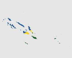 Solomon Islands Flag Map. Map of the Solomon Islands with country banner. Vector Illustration.