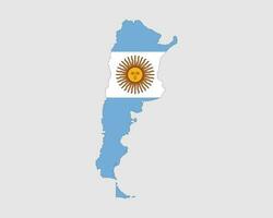 Argentinian Map Flag. Map of Argentina with the country flag of Argentina. Vector illustration.