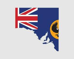 South Australia Map Flag. Map of SA, Australia with the state flag. Australian state. Vector illustration Banner.