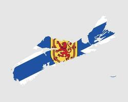 Nova Scotia Map Flag. Map of NS, Canada with flag. Canadian Province. Vector illustration Banner.