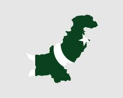 Pakistán bandera mapa. mapa de el islámico república de Pakistán con el pakistaní país bandera. vector ilustración.