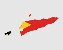 East Timor Map Flag. Map of Timor-Leste with the East Timorese country banner. Vector Illustration.