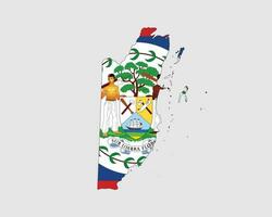 Belize Map Flag. Map of Belize with the Belizean country flag. Vector illustration.