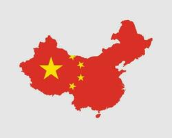 China Map Flag. Map of China with the Chinese country flag. Vector Illustration.