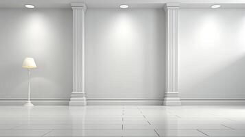 minimalista blanco interior fondo, real fotografía suave Encendiendo ai generativo foto