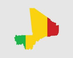 Mali Map Flag vector