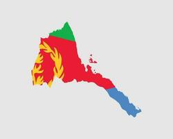 Eritrea Map Flag. Map of Eritrea with the Eritrean country banner. Vector Illustration.