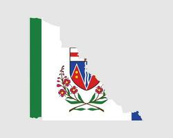 Yukon Map Flag. Map of YT, Canada with flag. Vector illustration Banner.