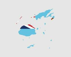 Fiji Map Flag. Map of Fiji with the Fijian country banner. Vector Illustration.