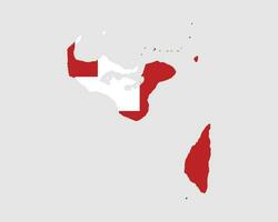 Tonga Flag Map. Map of the Kingdom of Tonga with the Tongan country banner. Vector Illustration.