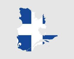 Quebec Map Flag. Map of QC, Canada with flag. Canadian province. Vector illustration Banner.