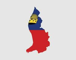 Liechtenstein mapa bandera. mapa de el principado de Liechtenstein con país bandera. vector ilustración.