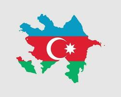 Azerbaijan Map Flag. Map of Azerbaijan with country flag of Azerbaijan. Vector illustration.