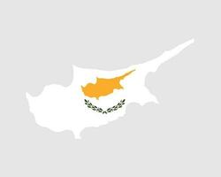 Cyprus Map Flag. Map of Cyprus with the Cypriot country banner. Vector Illustration.