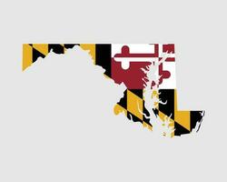 Maryland Maryland Estados Unidos mapa bandera vector