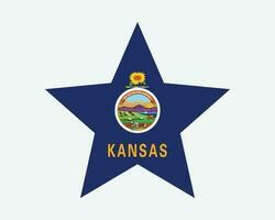 Kansas USA Star Flag vector