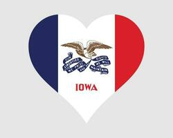 Iowa USA Heart Flag vector